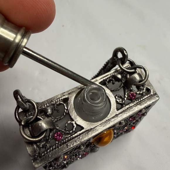 Vintage set Silver Decorative Perfume Bottle with Mirror - Picture 11 of 13